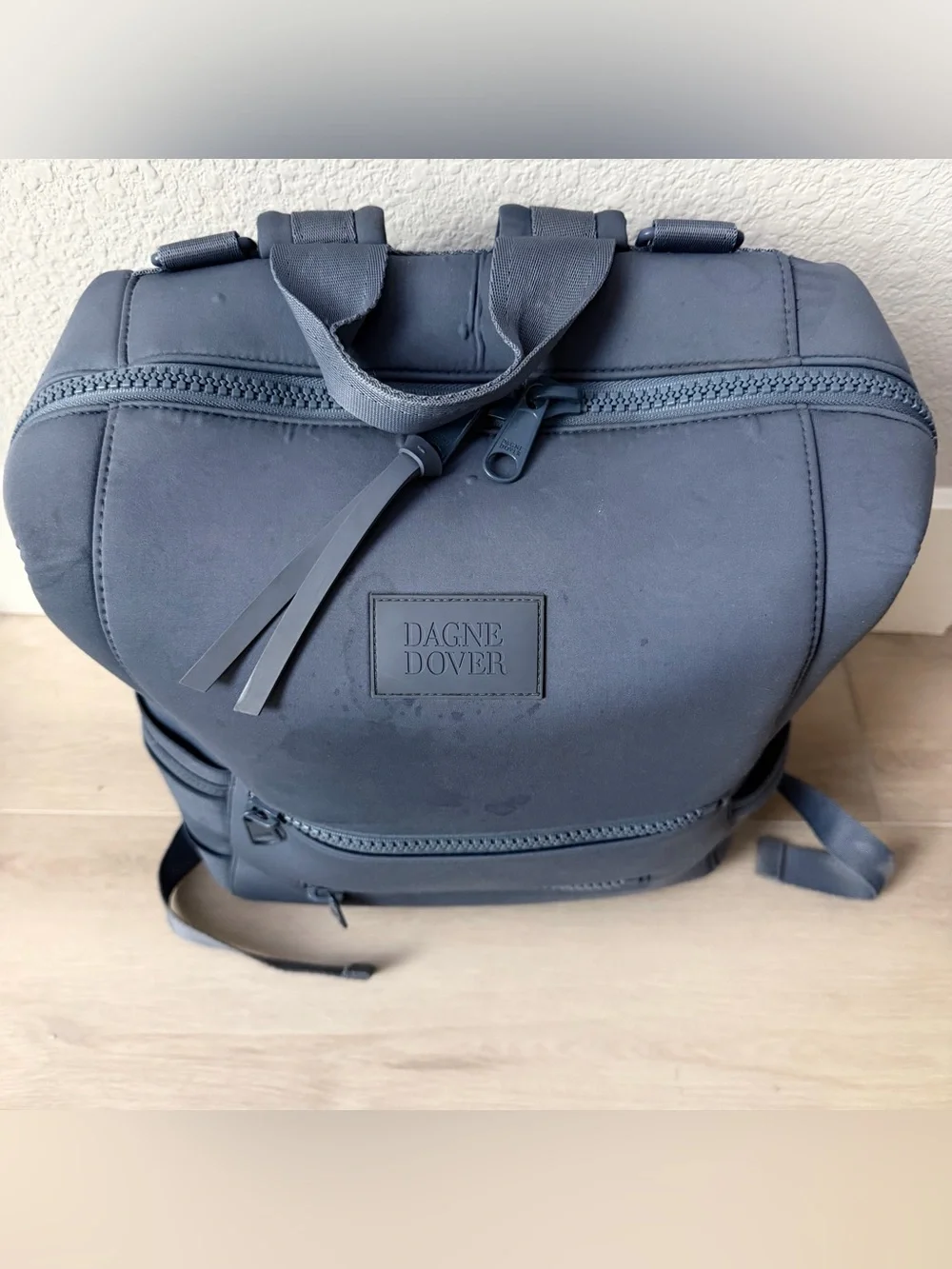Dagne Dover Indi Neoprene blue grey diaper backpack